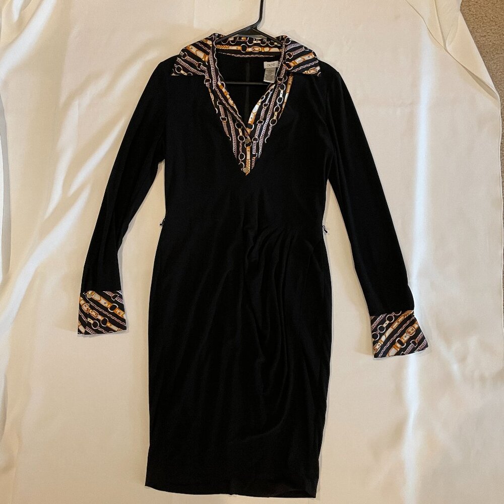 Cache elegant black and print dress - Picture 3 of 12